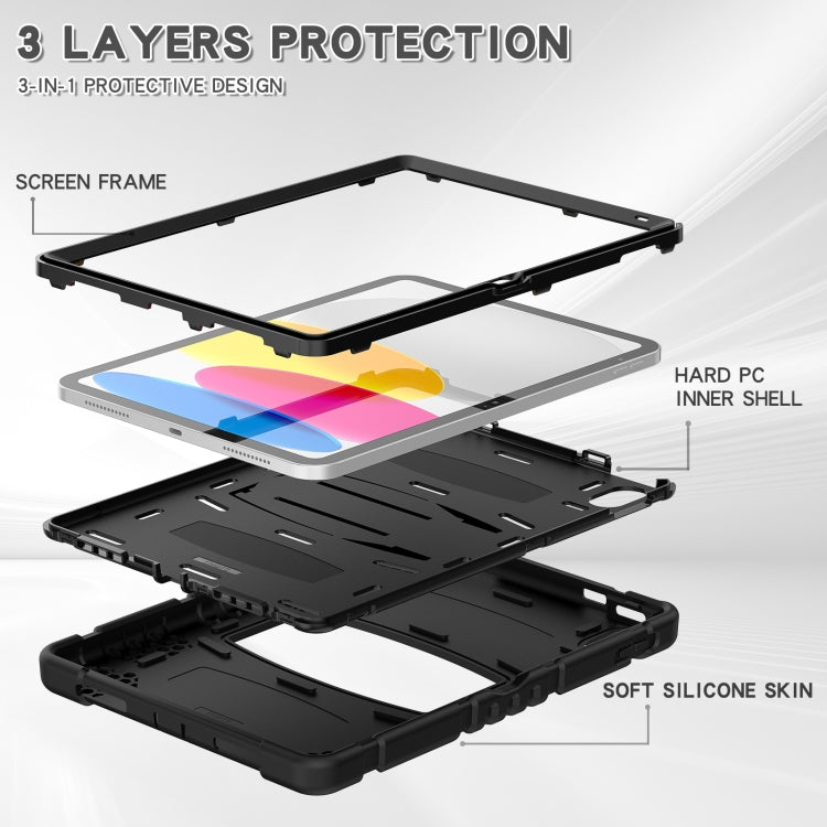 For iPad 2025 / 2022 3-Layer Protection Screen Frame + PC + Silicone Tablet Case(Black) - iPad 2025 / 2022 Cases by buy2fix | Online Shopping UK | buy2fix