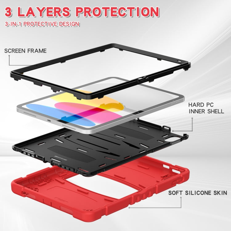 For iPad 2025 / 2022 3-Layer Protection Screen Frame + PC + Silicone Tablet Case(Red+Black) - iPad 2025 / 2022 Cases by buy2fix | Online Shopping UK | buy2fix