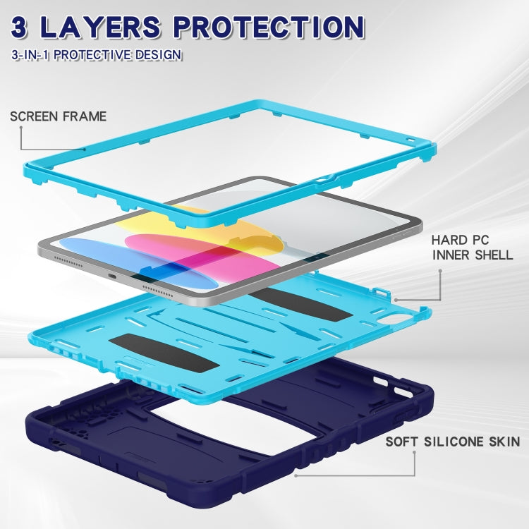 For iPad 2025 / 2022 3-Layer Protection Screen Frame + PC + Silicone Tablet Case(Navy Blue+Blue) - iPad 2025 / 2022 Cases by buy2fix | Online Shopping UK | buy2fix