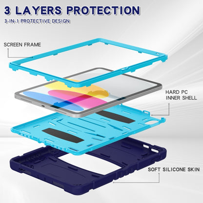 For iPad 2025 / 2022 3-Layer Protection Screen Frame + PC + Silicone Tablet Case(Navy Blue+Blue) - iPad 2025 / 2022 Cases by buy2fix | Online Shopping UK | buy2fix