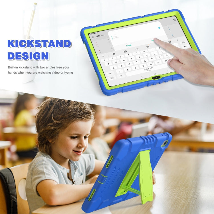 For iPad 2025 / 2022 3-Layer Protection Screen Frame + PC + Silicone Tablet Case(Blue+Lime) - iPad 2025 / 2022 Cases by buy2fix | Online Shopping UK | buy2fix