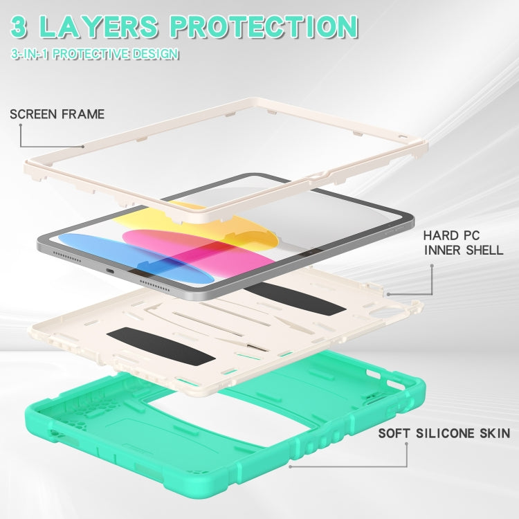 For iPad 2025 / 2022 3-Layer Protection Screen Frame + PC + Silicone Tablet Case(Mint Green) - iPad 2025 / 2022 Cases by buy2fix | Online Shopping UK | buy2fix