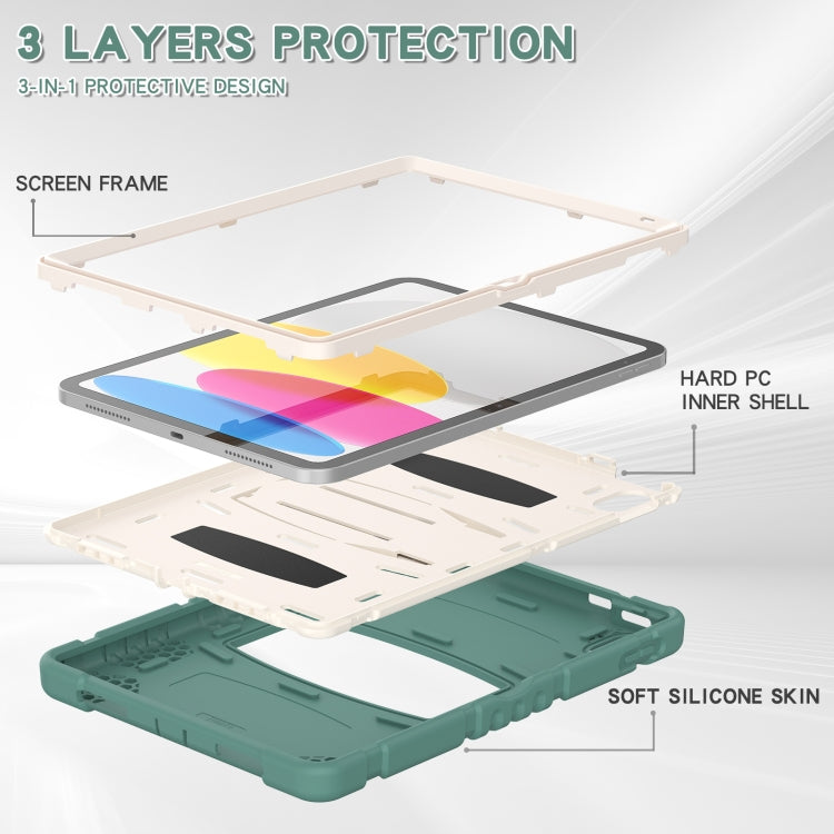For iPad 2025 / 2022 3-Layer Protection Screen Frame + PC + Silicone Tablet Case(Emerald Green) - iPad 2025 / 2022 Cases by buy2fix | Online Shopping UK | buy2fix