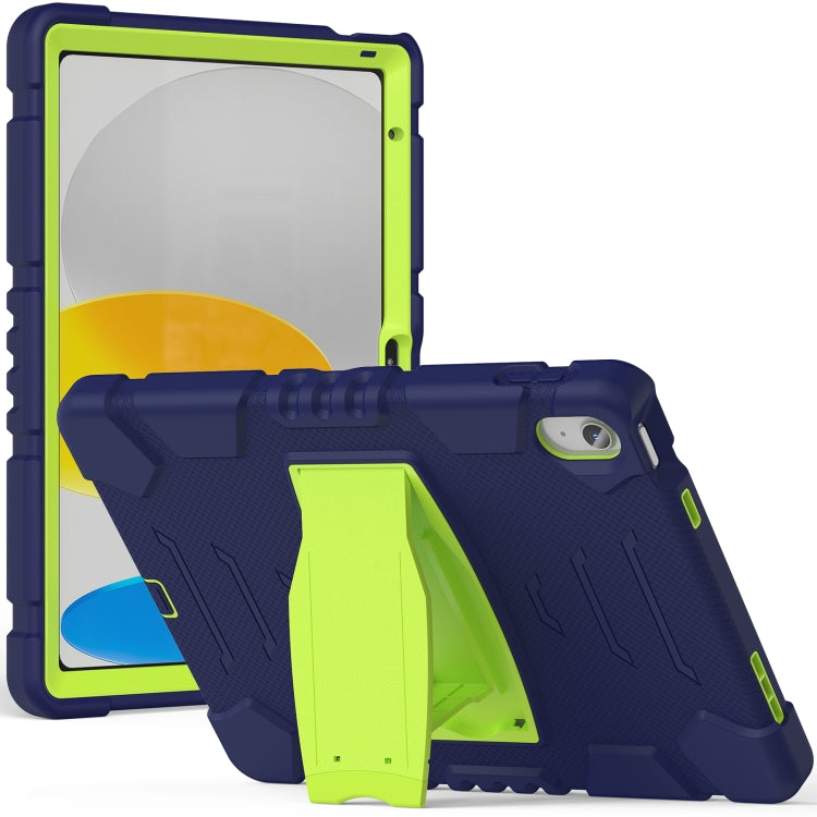 For iPad 2025 / 2022 3-Layer Protection Screen Frame + PC + Silicone Tablet Case(Navy Blue+Lime) - iPad 2025 / 2022 Cases by buy2fix | Online Shopping UK | buy2fix