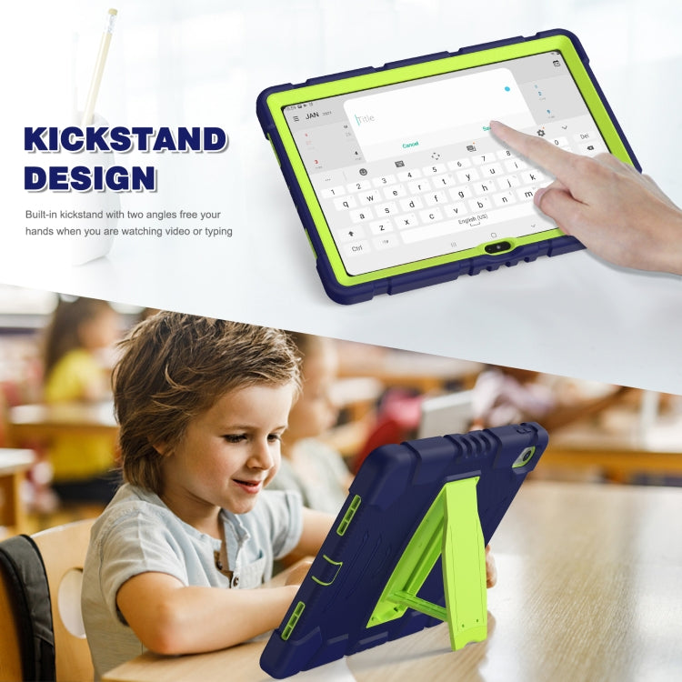 For iPad 2025 / 2022 3-Layer Protection Screen Frame + PC + Silicone Tablet Case(Navy Blue+Lime) - iPad 2025 / 2022 Cases by buy2fix | Online Shopping UK | buy2fix