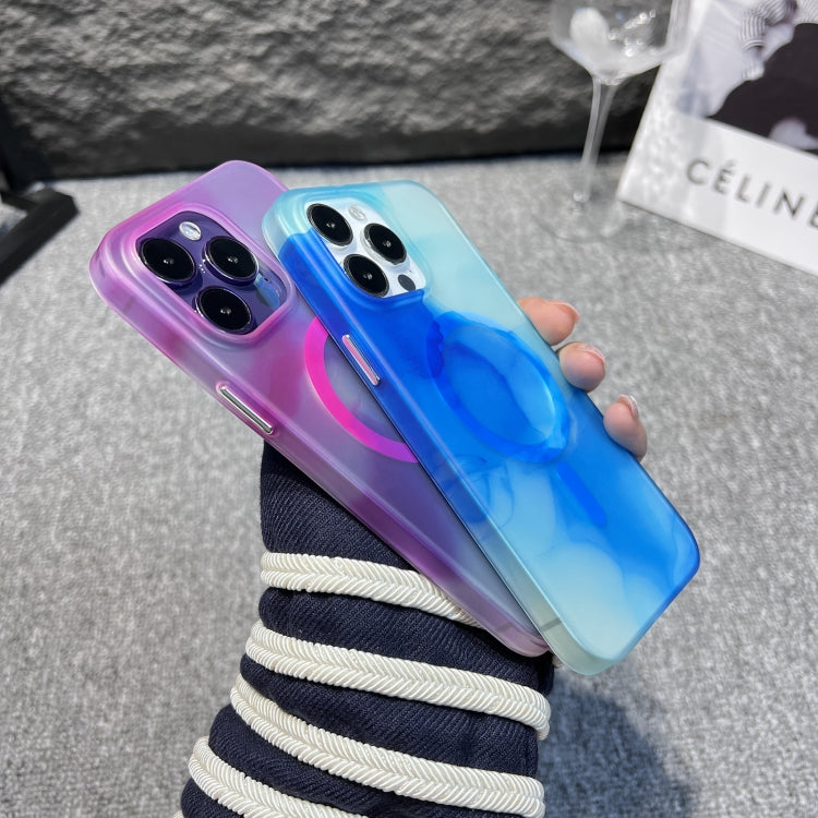 For iPhone 12 Pro Max MagSafe Magnetic Watercolor TPU Phone Case(Purple) - iPhone 12 Pro Max Cases by buy2fix | Online Shopping UK | buy2fix