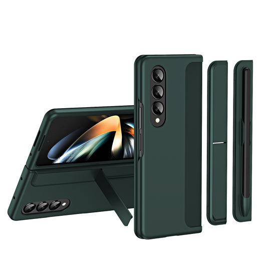 For Samsung Galaxy Z Fold3 5G 2 in 1 Detachable Holder Pen Holder Phone Case(Green) - Galaxy Phone Cases by buy2fix | Online Shopping UK | buy2fix