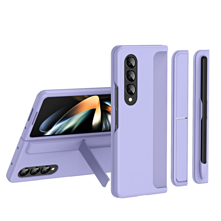 For Samsung Galaxy Z Fold3 5G 2 in 1 Detachable Holder Pen Holder Phone Case(Lavender) - Galaxy Phone Cases by buy2fix | Online Shopping UK | buy2fix