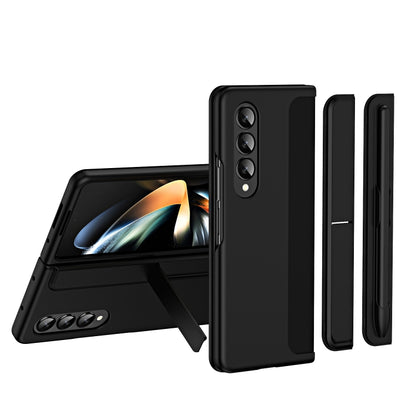 For Samsung Galaxy Z Fold3 5G 2 in 1 Detachable Holder Pen Holder Phone Case(Black) - Galaxy Phone Cases by buy2fix | Online Shopping UK | buy2fix