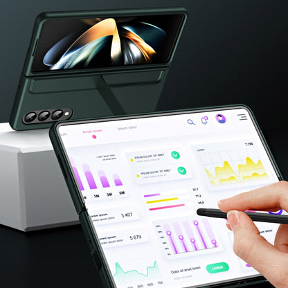 For Samsung Galaxy Z Fold3 5G 2 in 1 Detachable Holder Pen Holder Phone Case(Green) - Galaxy Phone Cases by buy2fix | Online Shopping UK | buy2fix