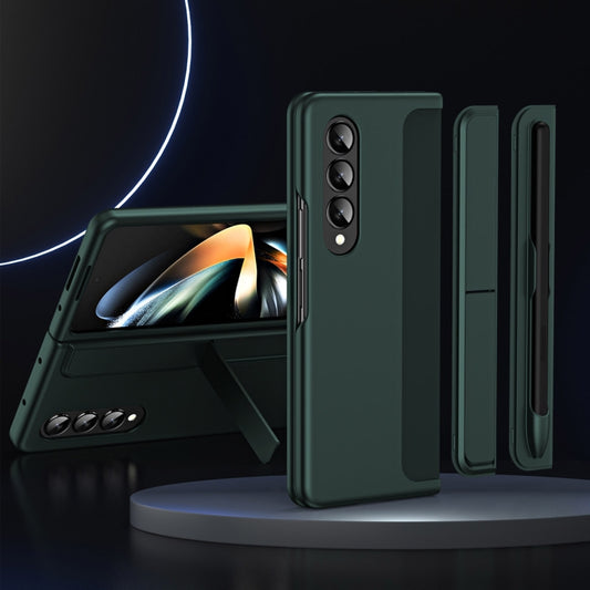 For Samsung Galaxy Z Fold4 2 in 1 Detachable Holder Pen Holder Phone Case(Green) - Galaxy Z Fold4 5G Cases by buy2fix | Online Shopping UK | buy2fix