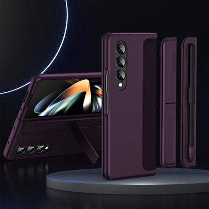 For Samsung Galaxy Z Fold4 2 in 1 Detachable Holder Pen Holder Phone Case(Purple) - Galaxy Z Fold4 5G Cases by buy2fix | Online Shopping UK | buy2fix