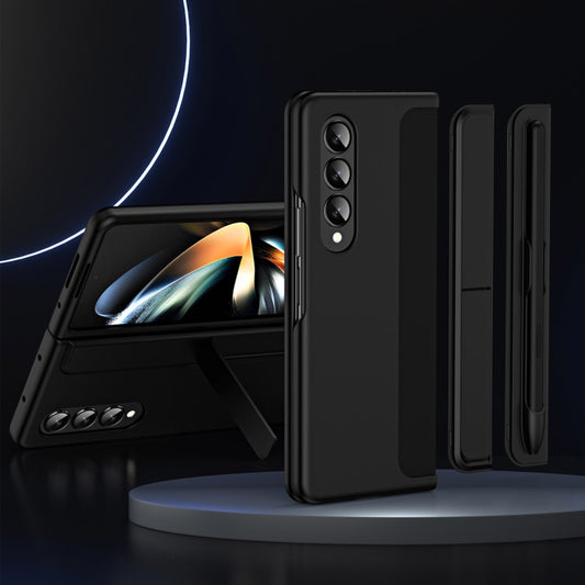 For Samsung Galaxy Z Fold4 2 in 1 Detachable Holder Pen Holder Phone Case(Black) - Galaxy Z Fold4 5G Cases by buy2fix | Online Shopping UK | buy2fix