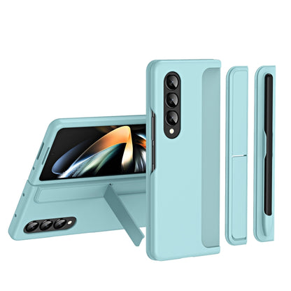 For Samsung Galaxy Z Fold4 2 in 1 Detachable Holder Pen Holder Phone Case(Ice Blue) - Galaxy Z Fold4 5G Cases by buy2fix | Online Shopping UK | buy2fix