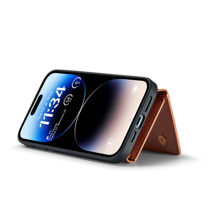 For iPhone 14 Pro DG.MING M3 Series Glitter Powder Card Bag Leather Case(Rose Gold) by DG.MING