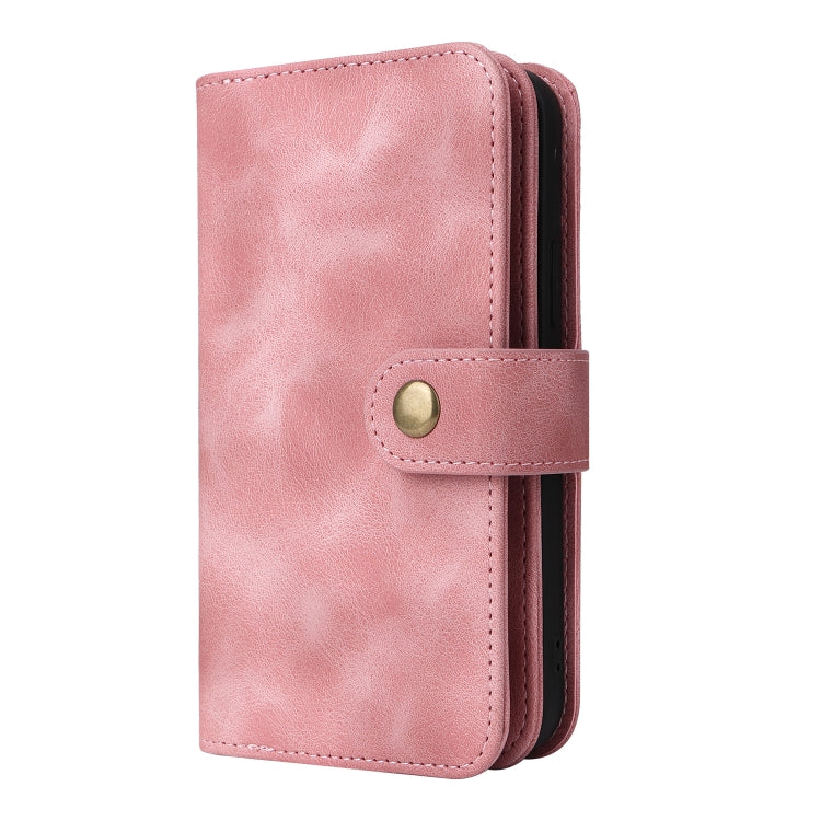 For iPhone 12 Multifunctional Card Slot Zipper Wallet Flip Leather Phone Case(Rose Gold) - iPhone 12 / 12 Pro Cases by buy2fix | Online Shopping UK | buy2fix