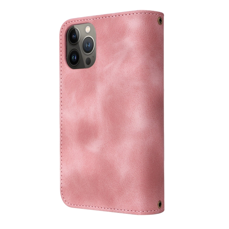 For iPhone 13 mini Multifunctional Card Slot Zipper Wallet Flip Leather Phone Case(Rose Gold) - iPhone 13 mini Cases by buy2fix | Online Shopping UK | buy2fix