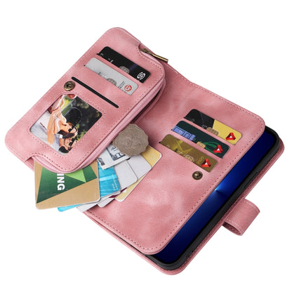 For iPhone 13 mini Multifunctional Card Slot Zipper Wallet Flip Leather Phone Case(Rose Gold) - iPhone 13 mini Cases by buy2fix | Online Shopping UK | buy2fix