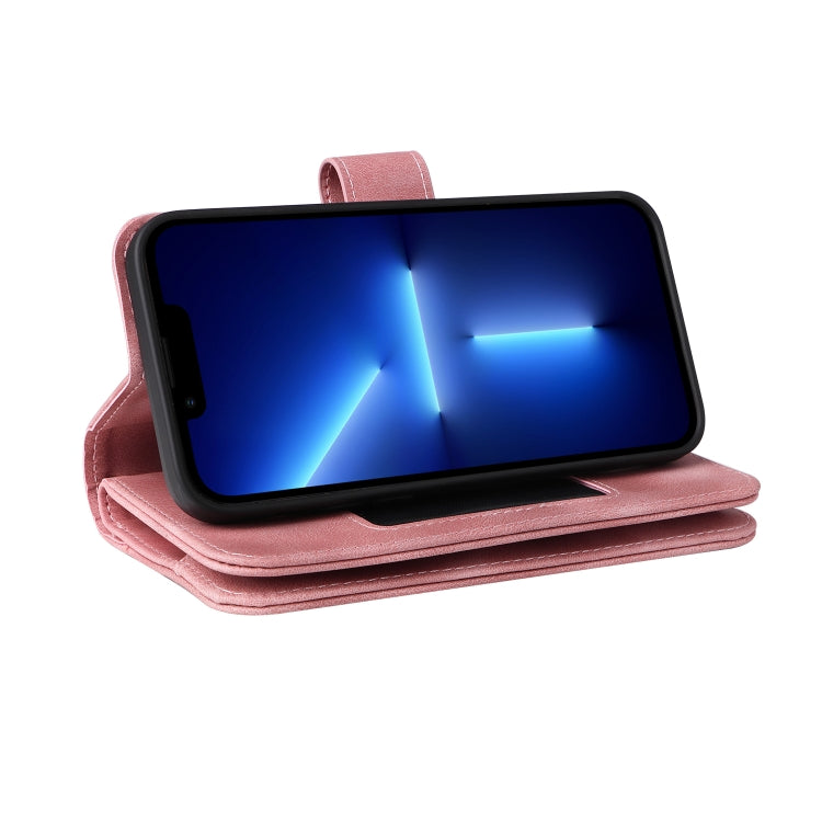 For iPhone 13 mini Multifunctional Card Slot Zipper Wallet Flip Leather Phone Case(Rose Gold) - iPhone 13 mini Cases by buy2fix | Online Shopping UK | buy2fix