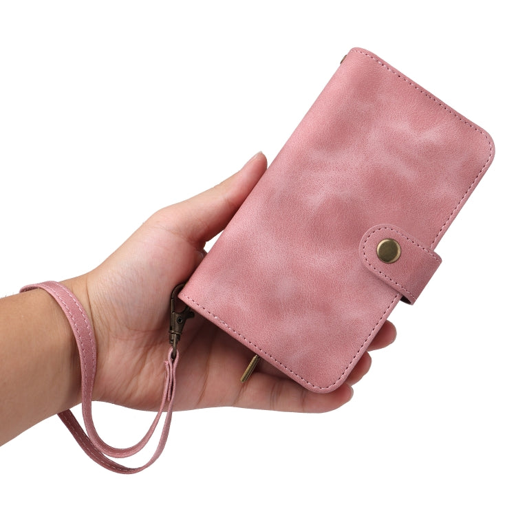 For iPhone 13 mini Multifunctional Card Slot Zipper Wallet Flip Leather Phone Case(Rose Gold) - iPhone 13 mini Cases by buy2fix | Online Shopping UK | buy2fix