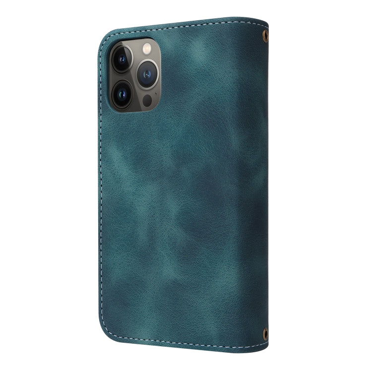 For iPhone 13 Pro Multifunctional Card Slot Zipper Wallet Flip Leather Phone Case(Blue) - iPhone 13 Pro Cases by buy2fix | Online Shopping UK | buy2fix