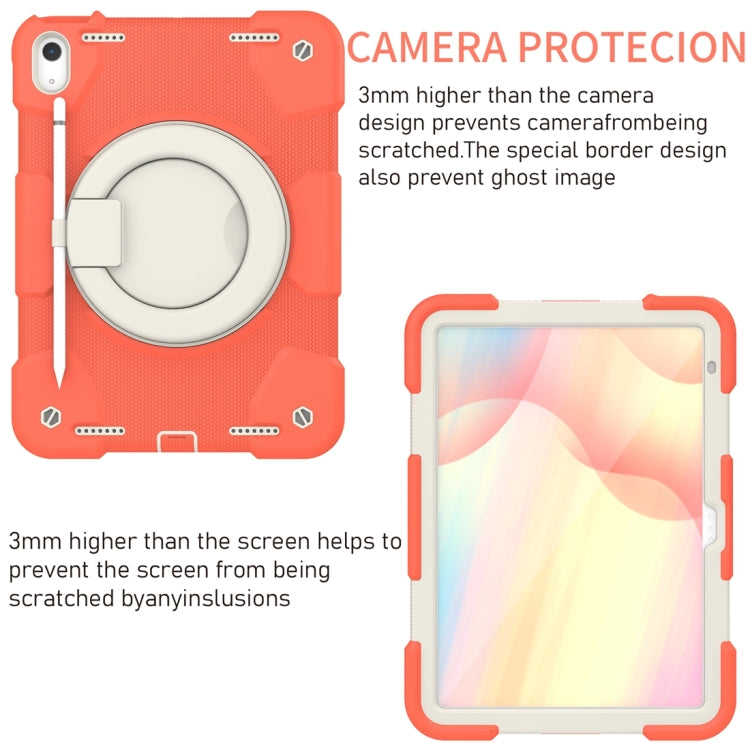 For iPad 2025 / 2022 360 Rotation PC+Silicone Tablet Case(Coral Orange) - iPad 2025 / 2022 Cases by buy2fix | Online Shopping UK | buy2fix
