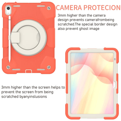 For iPad 2025 / 2022 360 Rotation PC+Silicone Tablet Case(Coral Orange) - iPad 2025 / 2022 Cases by buy2fix | Online Shopping UK | buy2fix