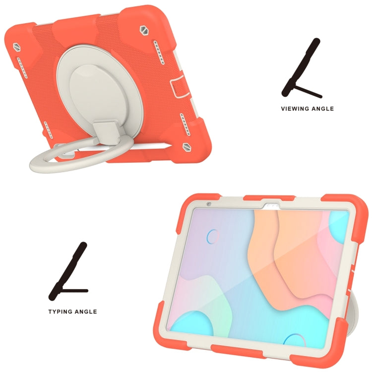 For iPad 2025 / 2022 360 Rotation PC+Silicone Tablet Case(Coral Orange) - iPad 2025 / 2022 Cases by buy2fix | Online Shopping UK | buy2fix
