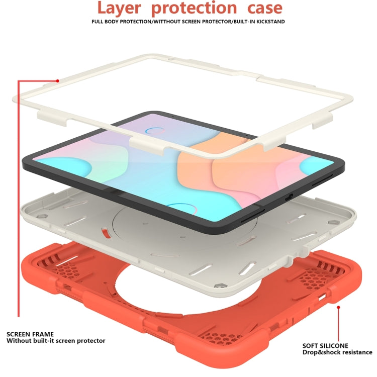 For iPad 2025 / 2022 360 Rotation PC+Silicone Tablet Case(Coral Orange) - iPad 2025 / 2022 Cases by buy2fix | Online Shopping UK | buy2fix