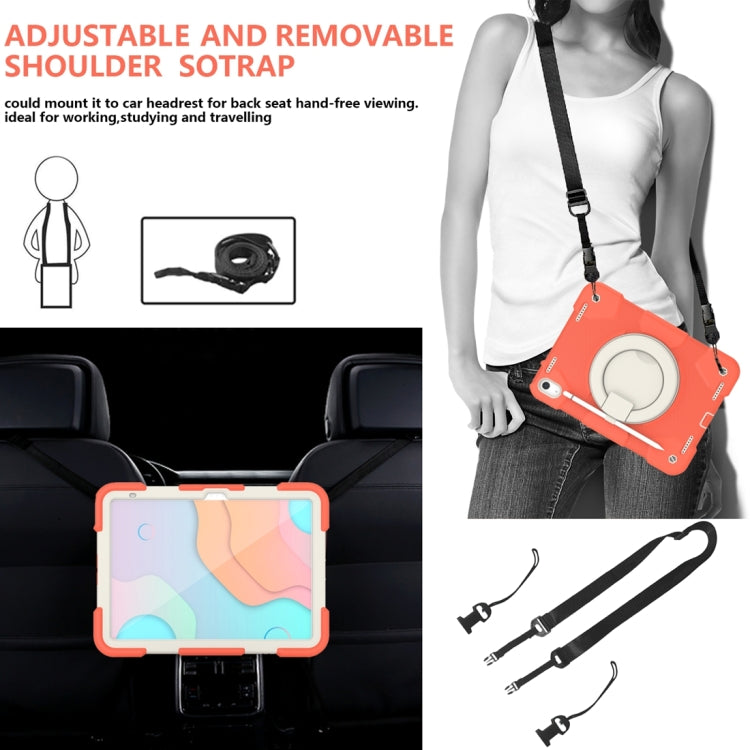 For iPad 2025 / 2022 360 Rotation PC+Silicone Tablet Case(Coral Orange) - iPad 2025 / 2022 Cases by buy2fix | Online Shopping UK | buy2fix