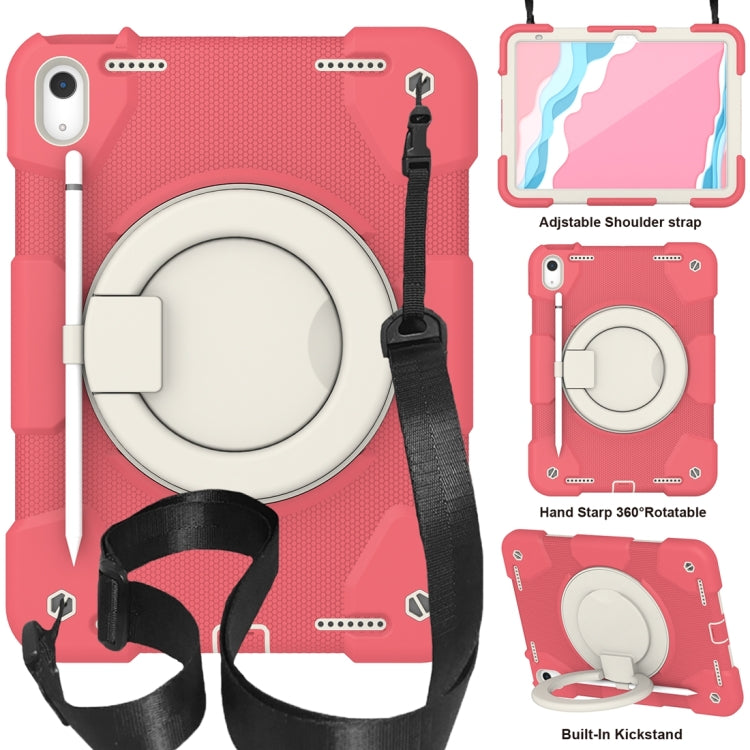 For iPad 2025 / 2022 360 Rotation PC+Silicone Tablet Case(Begonia Red) - iPad 2025 / 2022 Cases by buy2fix | Online Shopping UK | buy2fix