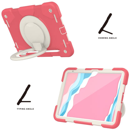 For iPad 2025 / 2022 360 Rotation PC+Silicone Tablet Case(Begonia Red) - iPad 2025 / 2022 Cases by buy2fix | Online Shopping UK | buy2fix