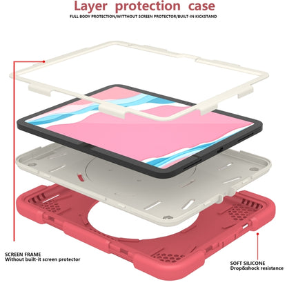 For iPad 2025 / 2022 360 Rotation PC+Silicone Tablet Case(Begonia Red) - iPad 2025 / 2022 Cases by buy2fix | Online Shopping UK | buy2fix