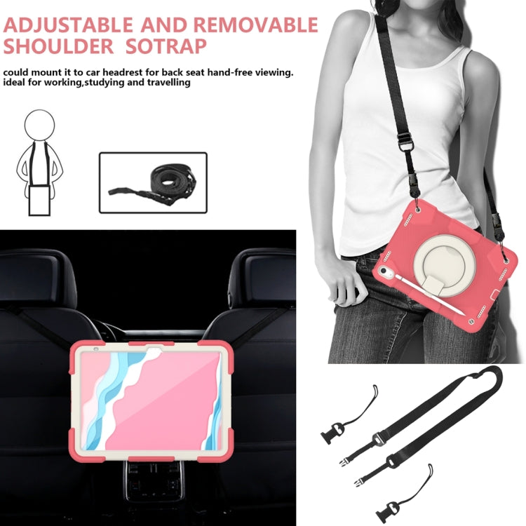 For iPad 2025 / 2022 360 Rotation PC+Silicone Tablet Case(Begonia Red) - iPad 2025 / 2022 Cases by buy2fix | Online Shopping UK | buy2fix