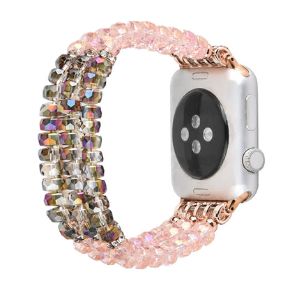 For Apple Watch 5 & 4 40mm / 3 & 2 & 1 38mm Pearl Crystal Watch Band(Crystal Pink) - Watch Bands by buy2fix | Online Shopping UK | buy2fix