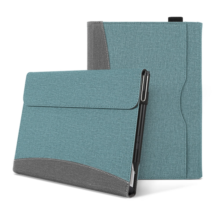 For Microsoft Surface Go 3 / 2 / 1 Cloth Texture Stitching Leather Tablet Case(Grey Blue) - Others by buy2fix | Online Shopping UK | buy2fix