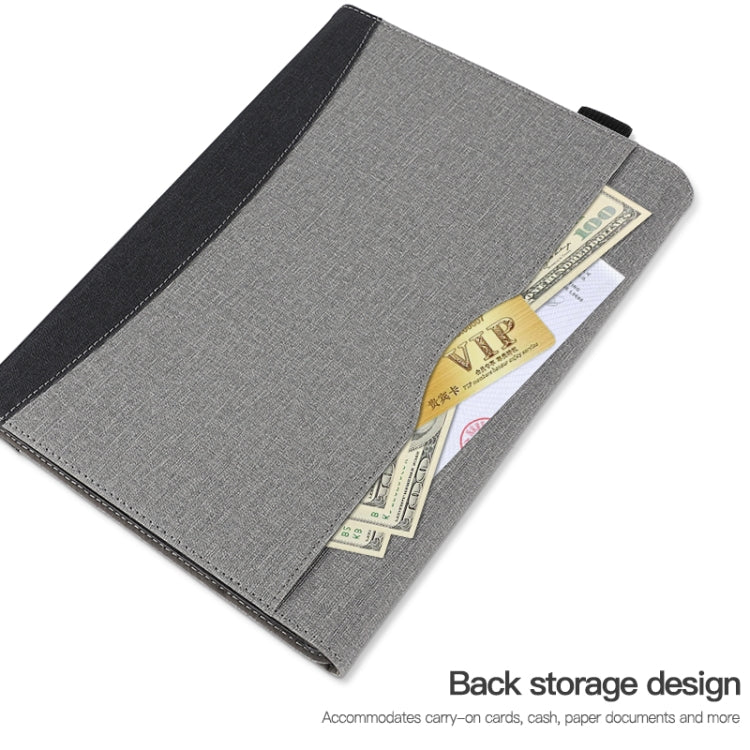 For Microsoft Surface Go 3 / 2 / 1 Cloth Texture Stitching Leather Tablet Case(Black Grey) - Others by buy2fix | Online Shopping UK | buy2fix