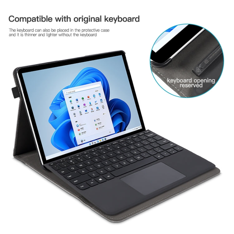For Microsoft Surface Go 3 / 2 / 1 Cloth Texture Stitching Leather Tablet Case(Black) - Others by buy2fix | Online Shopping UK | buy2fix