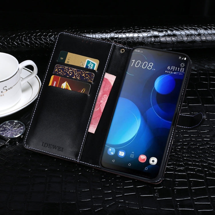 For HTC Desire 19 Plus idewei Crocodile Texture Horizontal Flip Leather Case with Holder & Card Slots & Wallet(Dark Blue) - More Brand by idewei | Online Shopping UK | buy2fix