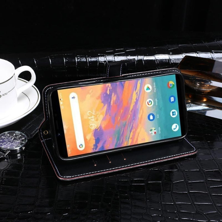 For UMIDIGI A3S(With Fingerprint Hole) idewei Crocodile Texture Horizontal Flip Leather Case with Holder & Card Slots & Wallet(Dark Blue) - More Brand by idewei | Online Shopping UK | buy2fix