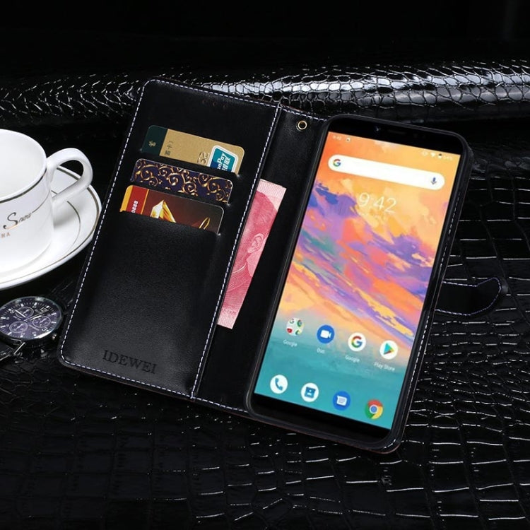 For UMIDIGI A3S(With Fingerprint Hole) idewei Crocodile Texture Horizontal Flip Leather Case with Holder & Card Slots & Wallet(Dark Blue) - More Brand by idewei | Online Shopping UK | buy2fix