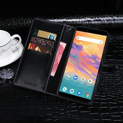 For UMIDIGI A3S(With Fingerprint Hole) idewei Crocodile Texture Horizontal Flip Leather Case with Holder & Card Slots & Wallet(Dark Blue) - More Brand by idewei | Online Shopping UK | buy2fix