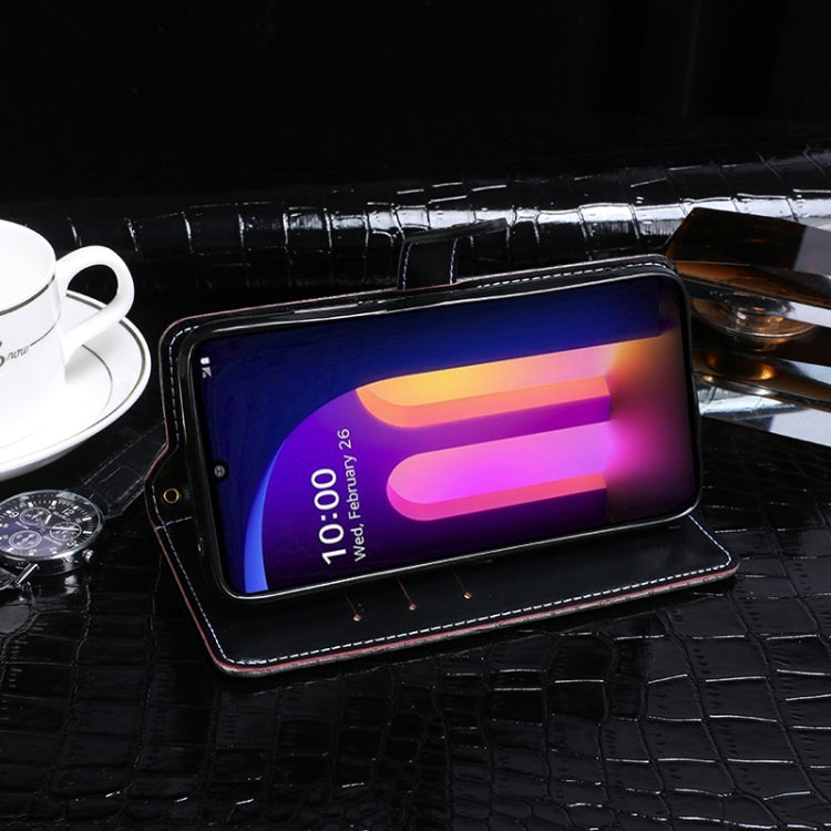 For LG V60 ThinQ idewei Crocodile Texture Horizontal Flip Leather Case with Holder & Card Slots & Wallet(Black) - LG Cases by idewei | Online Shopping UK | buy2fix