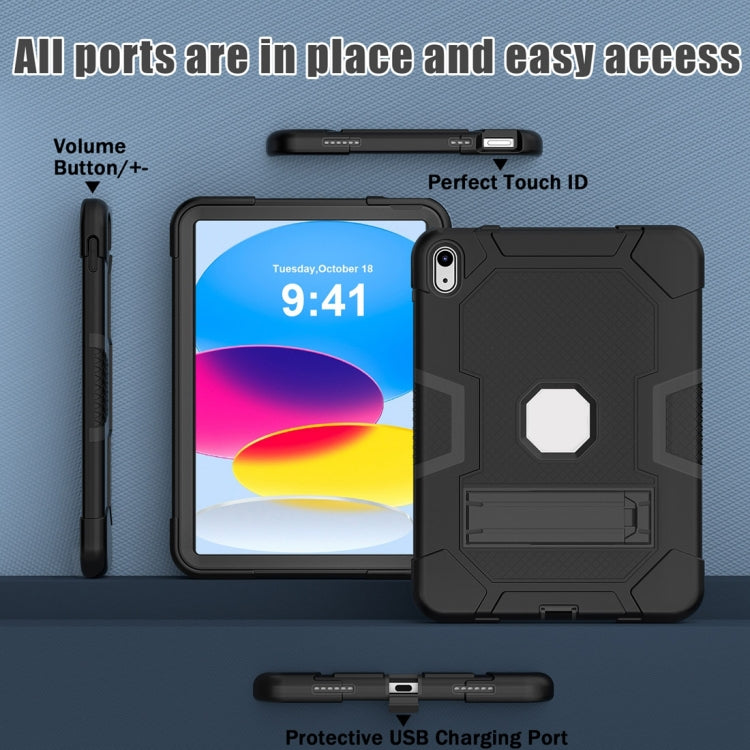 For iPad 2025 / 2022 Contrast Color Robot Silicone + PC Tablet Protective Case(Black) - iPad 2025 / 2022 Cases by buy2fix | Online Shopping UK | buy2fix