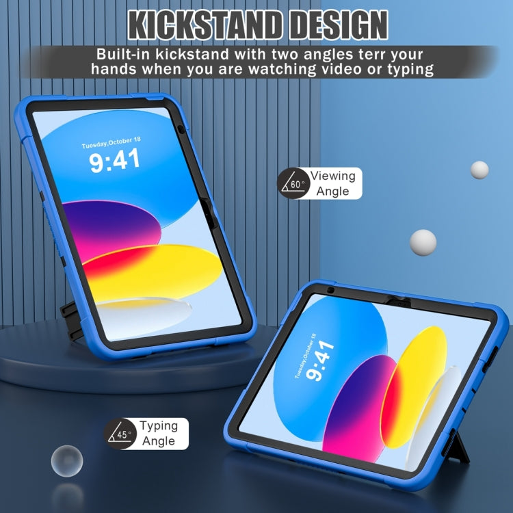For iPad 2025 / 2022 Contrast Color Robot Silicone + PC Tablet Protective Case(Dark Blue Black) - iPad 2025 / 2022 Cases by buy2fix | Online Shopping UK | buy2fix