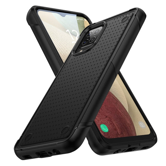For Samsung Galaxy A12 Nacho PC + TPU Shockproof Protective Phone Case(Black+Black)