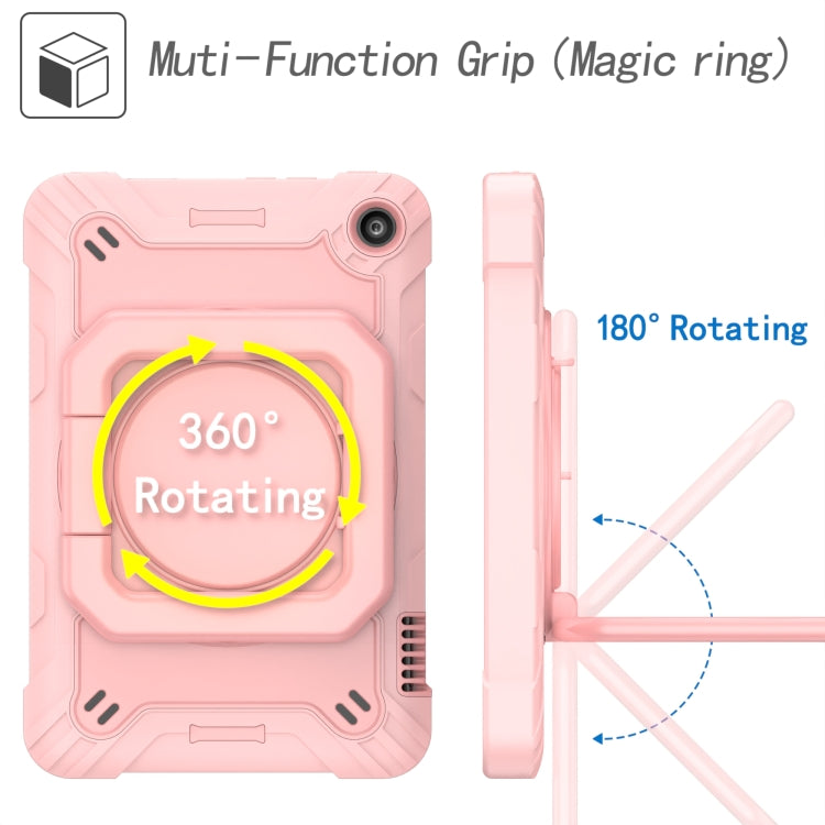 For Amazon Kindle Fire 7 2022 Silicone + PC Bracelet Holder Tablet Case(Rose Gold) - Amazon by buy2fix | Online Shopping UK | buy2fix