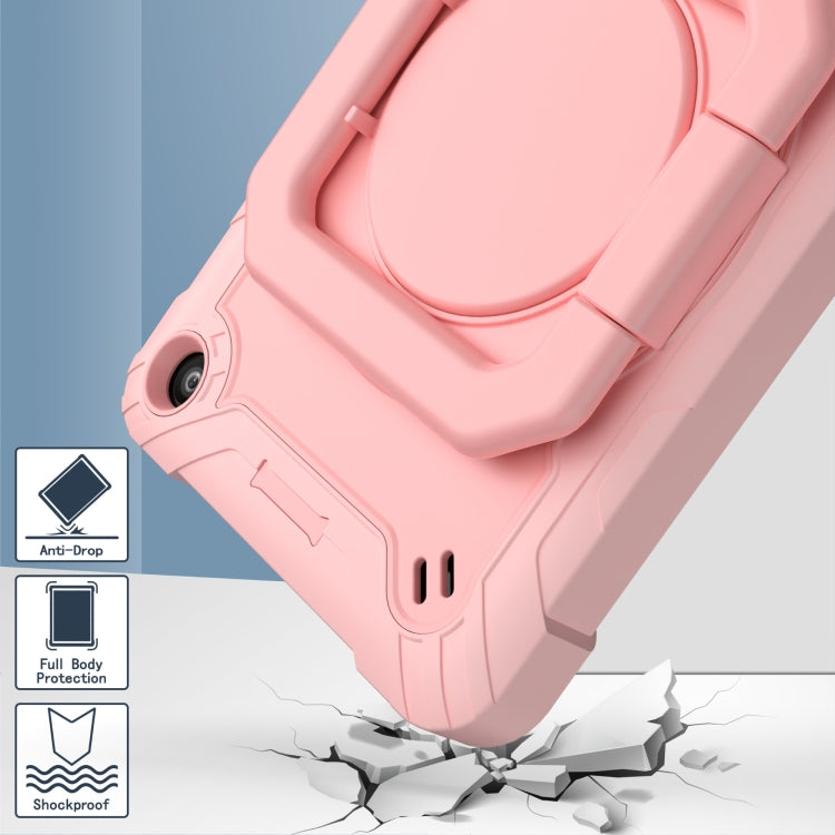 For Amazon Kindle Fire 7 2022 Silicone + PC Bracelet Holder Tablet Case(Rose Gold) - Amazon by buy2fix | Online Shopping UK | buy2fix