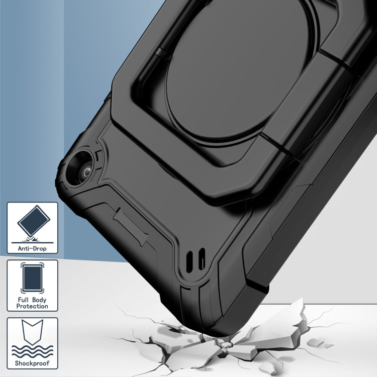 For Amazon Kindle Fire 7 2022 Silicone + PC Bracelet Holder Tablet Case(Black) - Amazon by buy2fix | Online Shopping UK | buy2fix