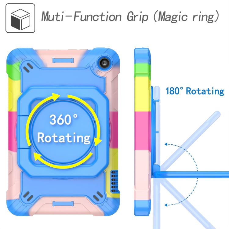 For Amazon Kindle Fire 7 2022 Silicone + PC Bracelet Holder Tablet Case(Camouflage + Blue) - Amazon by buy2fix | Online Shopping UK | buy2fix